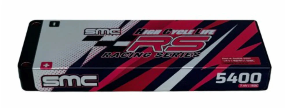 SMC 54150 2S1P LiPo Battery 7.4V 5400mAh 150C HCL RS for RC Racing