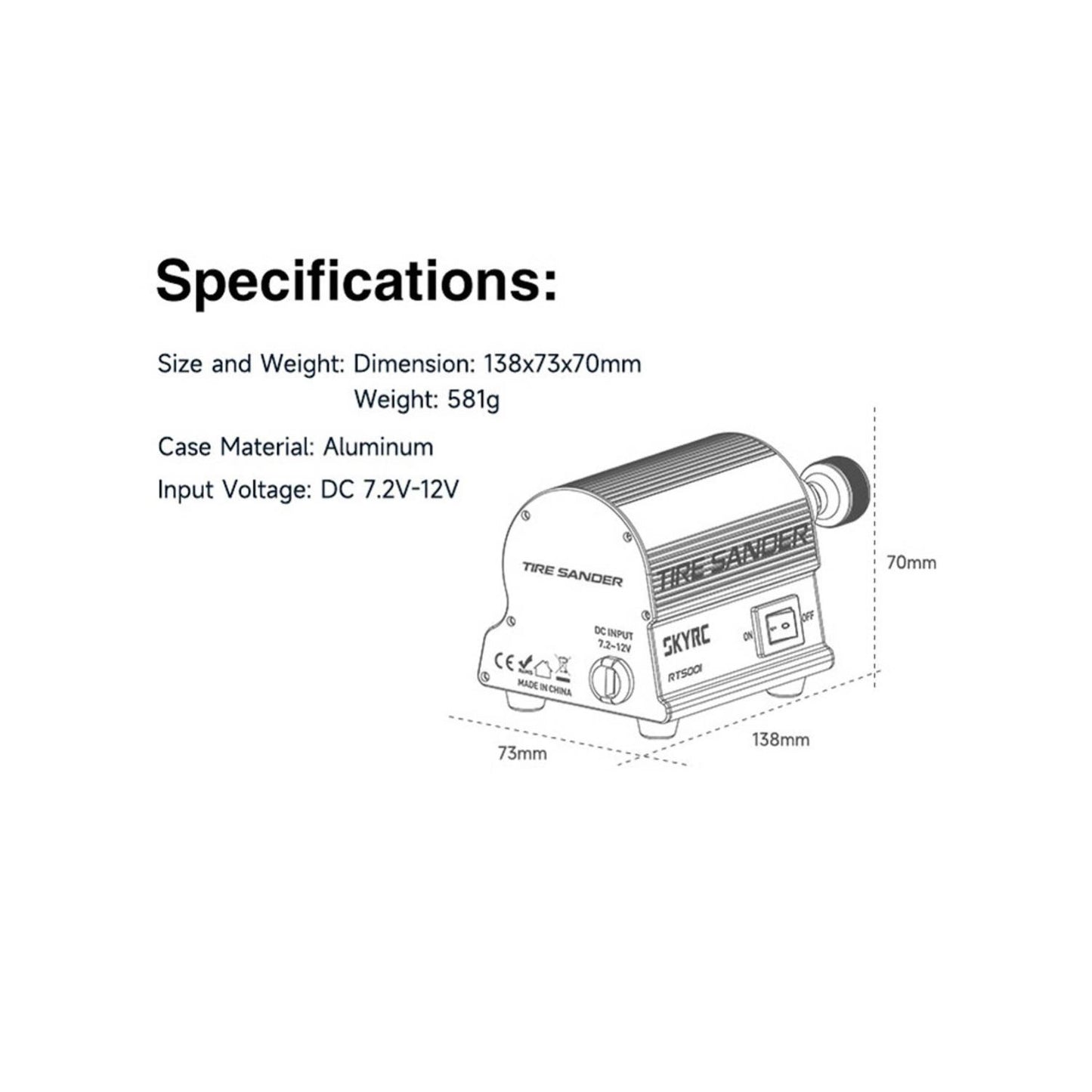 SkyRC Tire Sander for RC Racing Professional Tire Prep Tool
