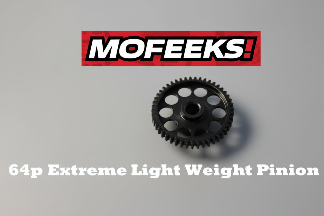 MoFeeks ULW Pro Aluminum Pinion Gears 64P Lightweight RC Racing Pinions