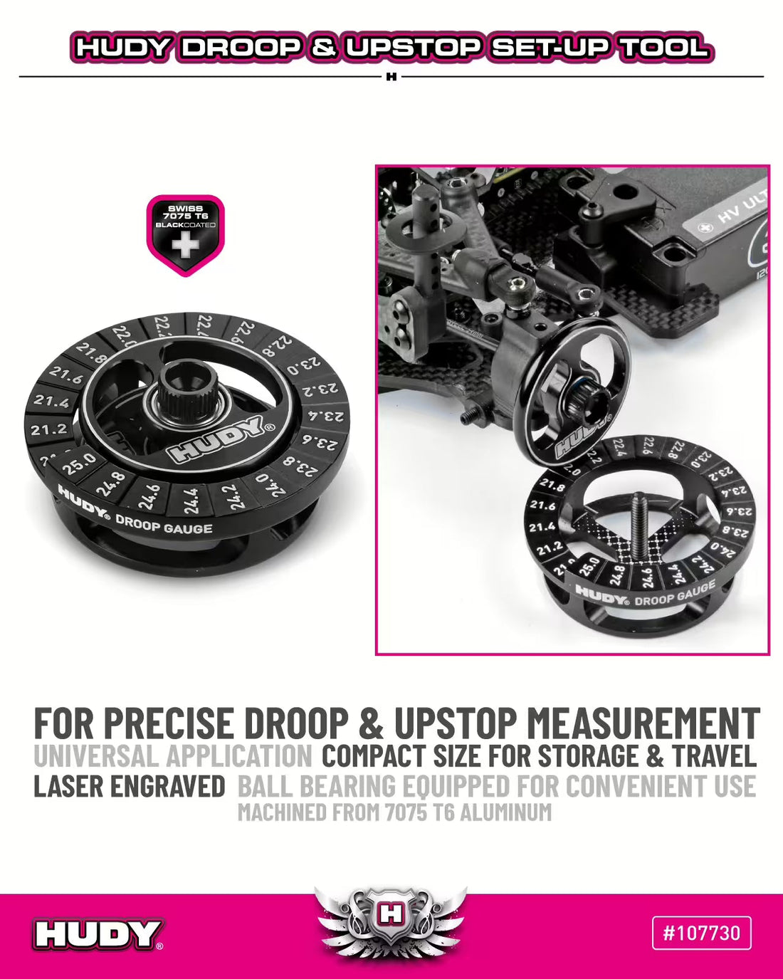 HUDY Droop and Upstop Gauge Setup Tool for RC Touring Cars