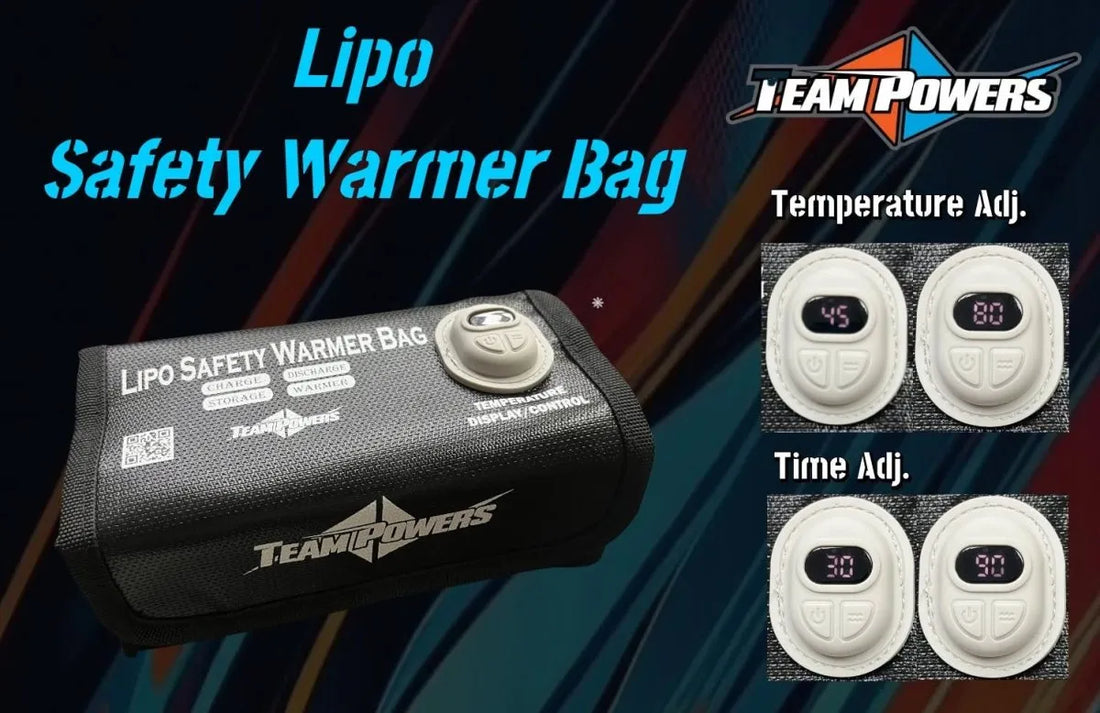 Team Powers LiPo Safety Warmer Bag for RC Battery Storage and Protection