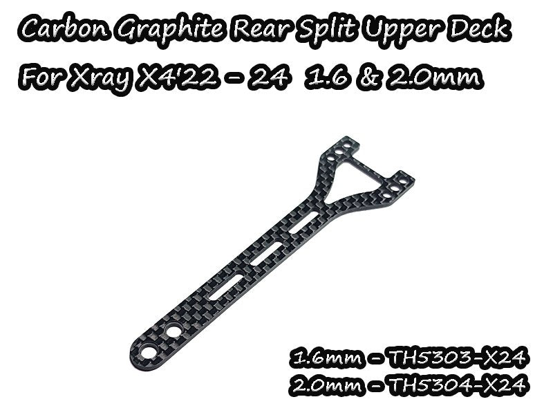 Vigor 2.0mm Carbon Graphite Rear Split Upper Deck for Xray X4 22-24 TH5304-X24