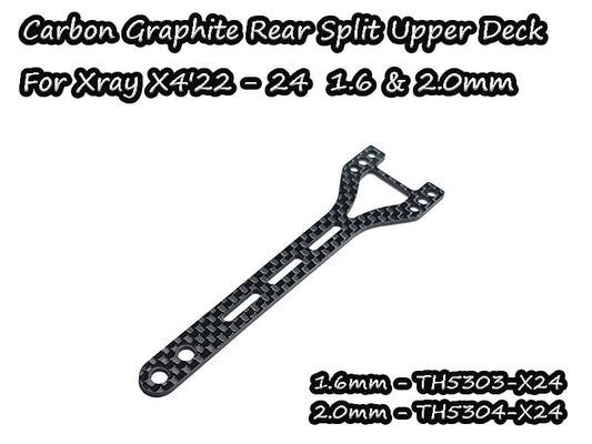 Vigor 2.0mm Carbon Graphite Rear Split Upper Deck for Xray X4 22-24 TH5304-X24