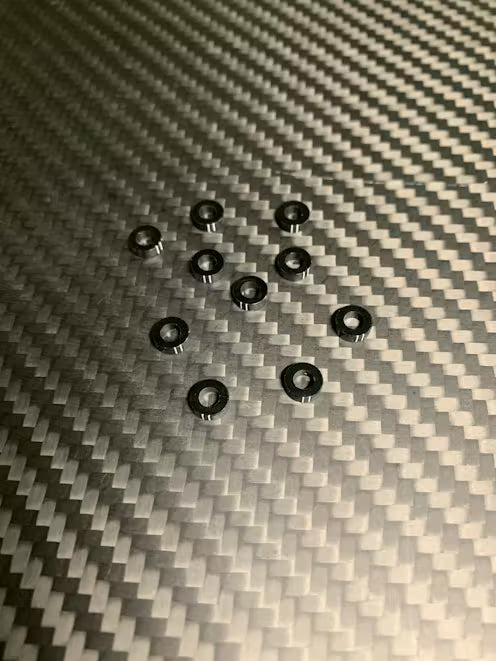 Alloy Laser Engraved RC Setup Ruler 3x6mm 2.00mm Black 10pcs

