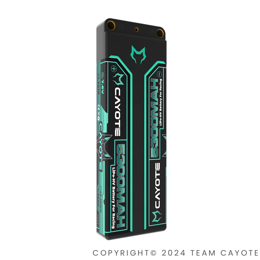 CAYOTE Racing 5300mAh 2S LiPo Battery 7.6V 145C for RC Racing