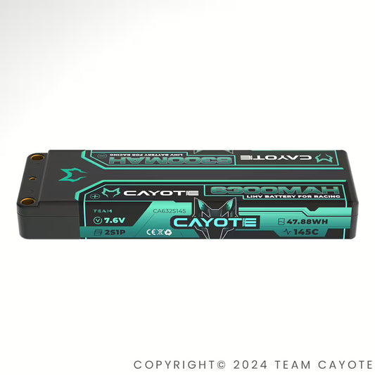 CAYOTE Racing 6300mAh 2S LiPo Battery 7.6V 145C for RC Touring Cars