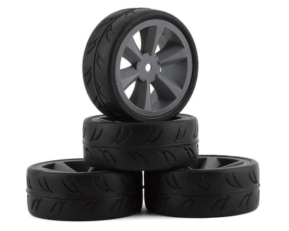 Gravity RC USGT Belted Pre-Glued Tires (4) - Edge Wheel Grey Racing Performance