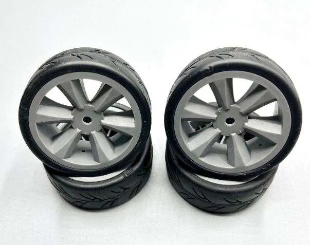 Gravity RC USGT Belted Pre-Glued Tires (4) - Edge Wheel Grey Racing Performance