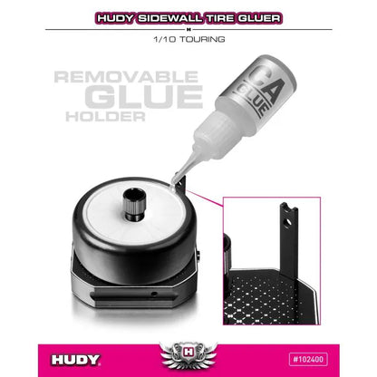 HUDY Tire Glue Aid for 1-10 On-Road RC Racing Precision Applicator Tool HU 102400
