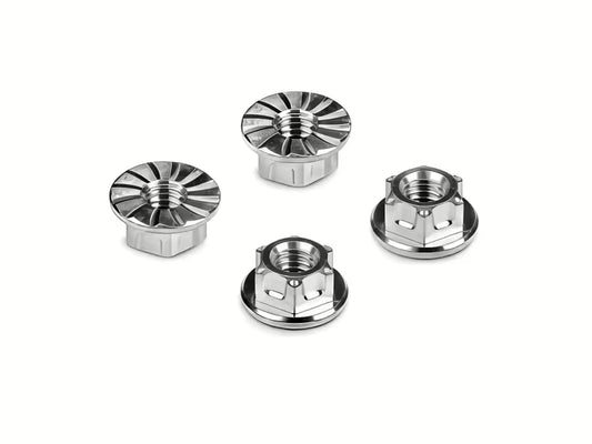HUDY Titanium M4 Serrated Flange Wheel Nuts Set of 4