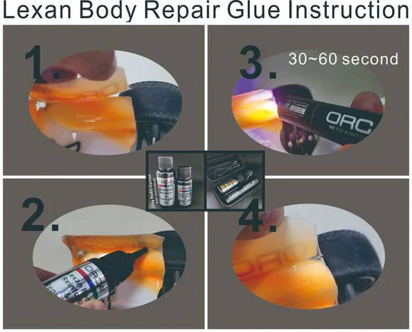 ORCA Lexan Body Glue with UV Light for RC Car Repairs