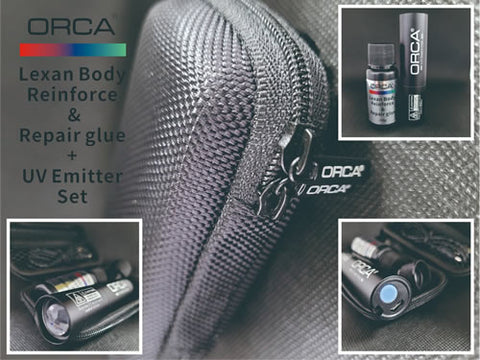 ORCA Lexan Body Glue with UV Light for RC Car Repairs