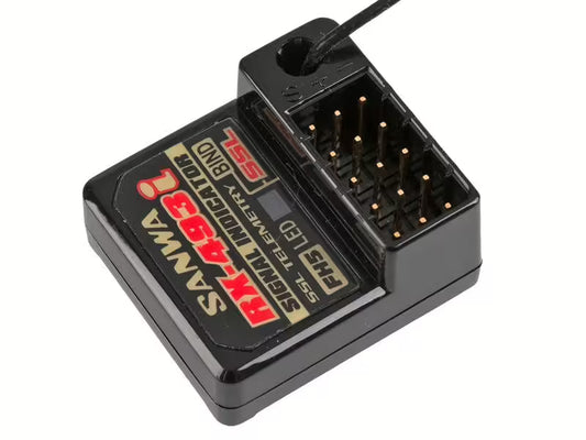 Sanwa RX-493i 4 Channel Receiver with Dual ID and Signal Indicator for RC Cars