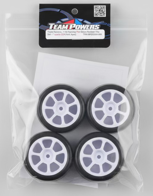 Tamiya M-Chassis Mini Rubber Tire Set Pre-Glued 26R White TPR-MPG2604WH