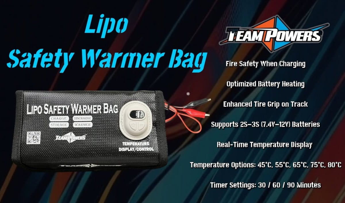Team Powers LiPo Safety Warmer Bag - RC Battery Protection & Storage