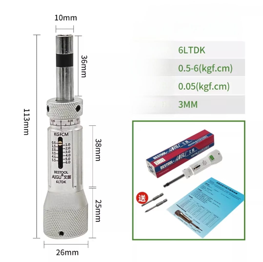 Torque Wrench 0.5 to 6kg for Precision Work Digital RC
