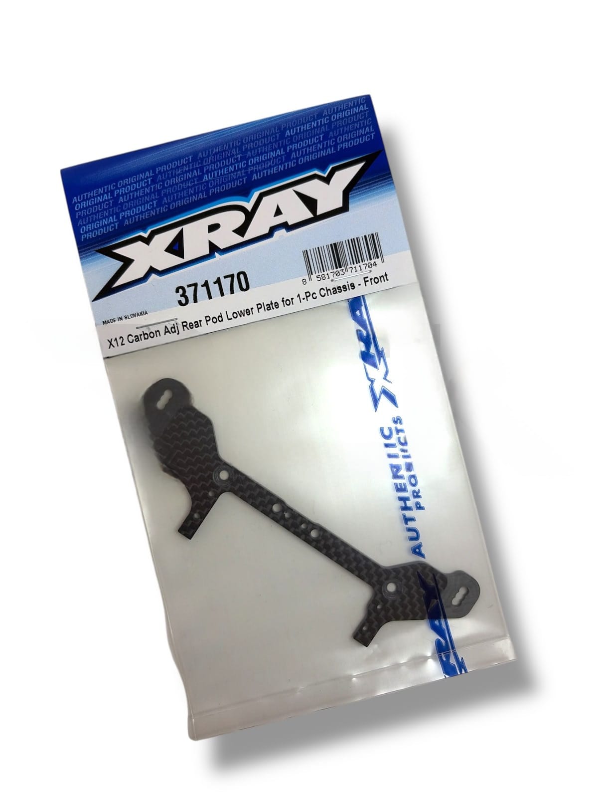 XRAY X1-2025 Carbon Rear Pod Lower Plate Front Mount XR-371170