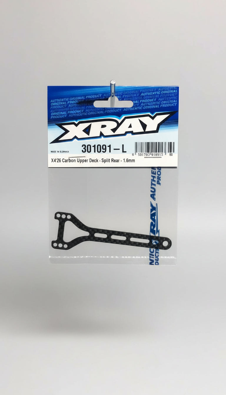 XRAY X4 2026 Carbon Topdeck Split Rear 1.6mm Premium RC Chassis Component