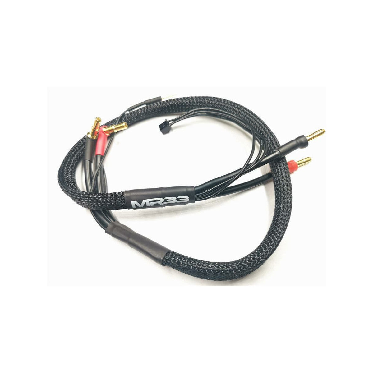 MR33 2S Charging Lead 600mm 4mm 5mm Dual Plug All Black Silicone Wire