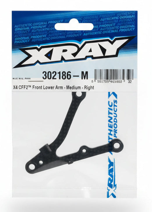 XRAY X4-2026 CFF2 Front Lower Arm - Medium - Right (1) XR-302186-M