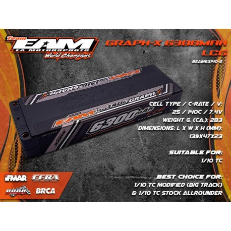 Team EAM 6300mah 140C LCG Graphene LiPo Battery High Performance RC Racing